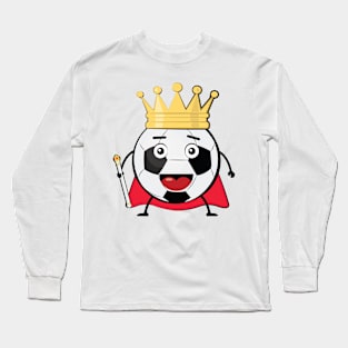 Football Sport King - Funny Ball Character Illustration Long Sleeve T-Shirt